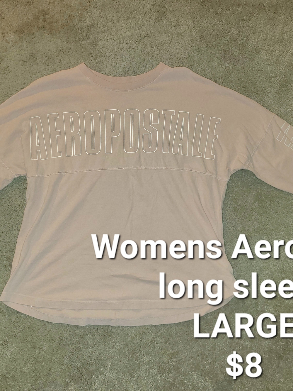 Aeropostale Light Pink Long Sleeve Crewneck with Logo